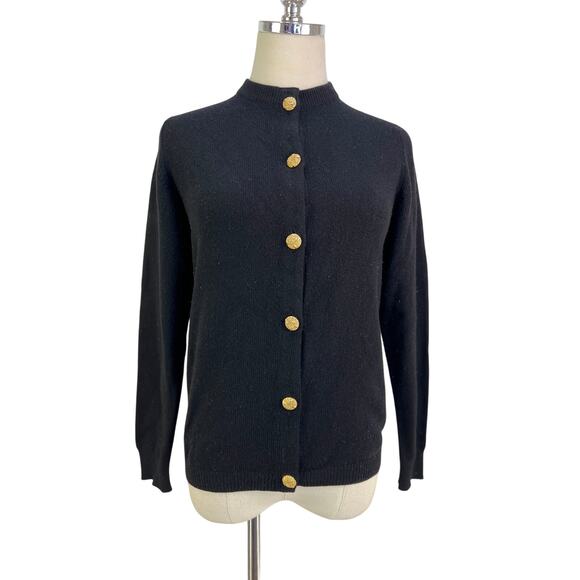 Ballentyne Black Cashmere Knit Cardigan Vintage - Picture 1 of 8